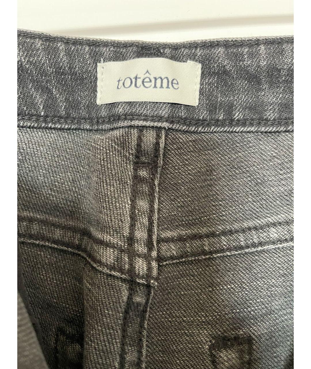 TOTEME Антрацитовые хлопковые прямые джинсы, фото 4