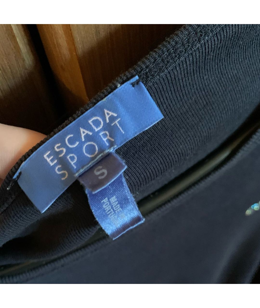 ESCADA Темно-синяя хлопковая футболка, фото 3