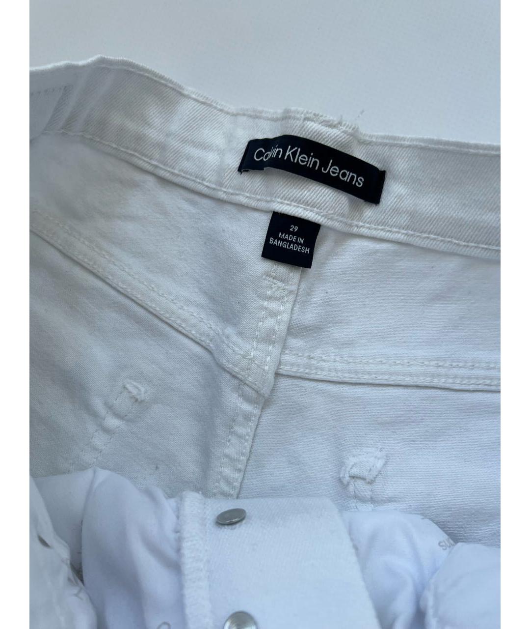 CALVIN KLEIN Белые хлопко-эластановые шорты, фото 4