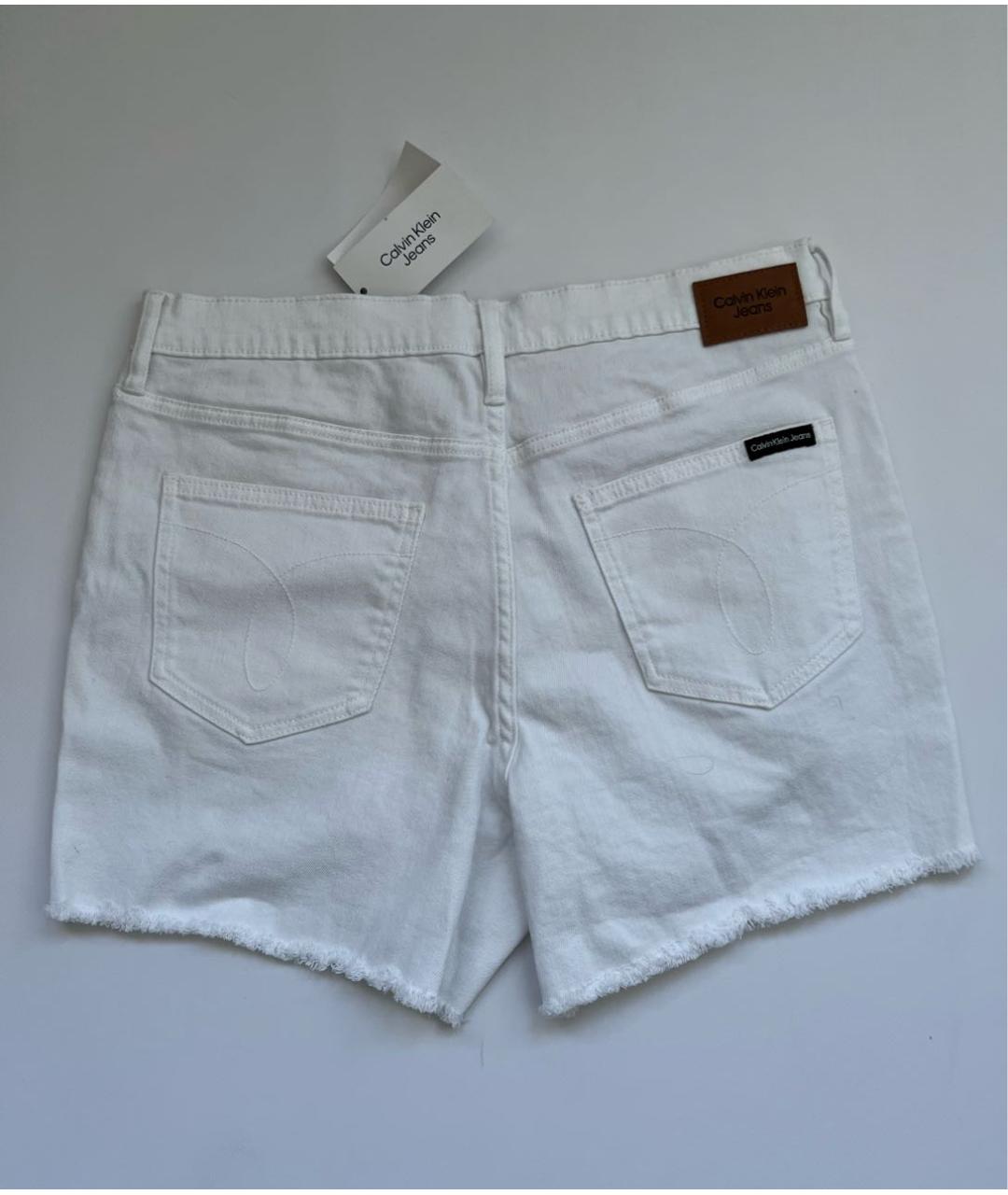 CALVIN KLEIN Белые хлопко-эластановые шорты, фото 2