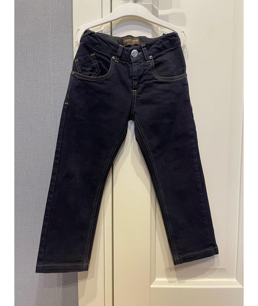 ROBERTO CAVALLI Темно-синие хлопковые детские джинсы, фото 7