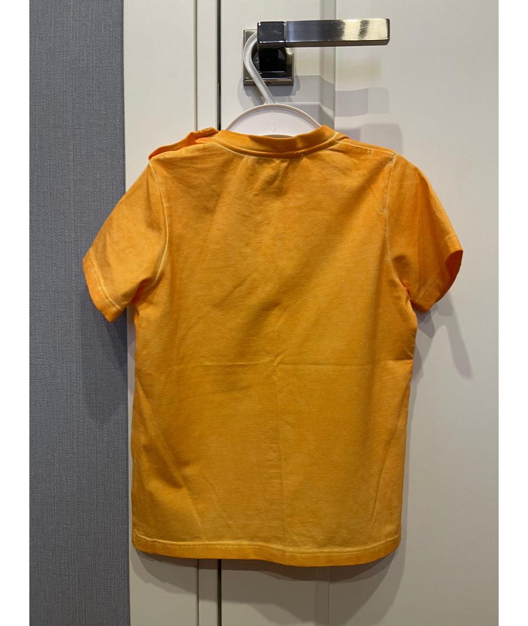 DANIELE ALESSANDRINI Оранжевая хлопковая детская футболка, фото 2