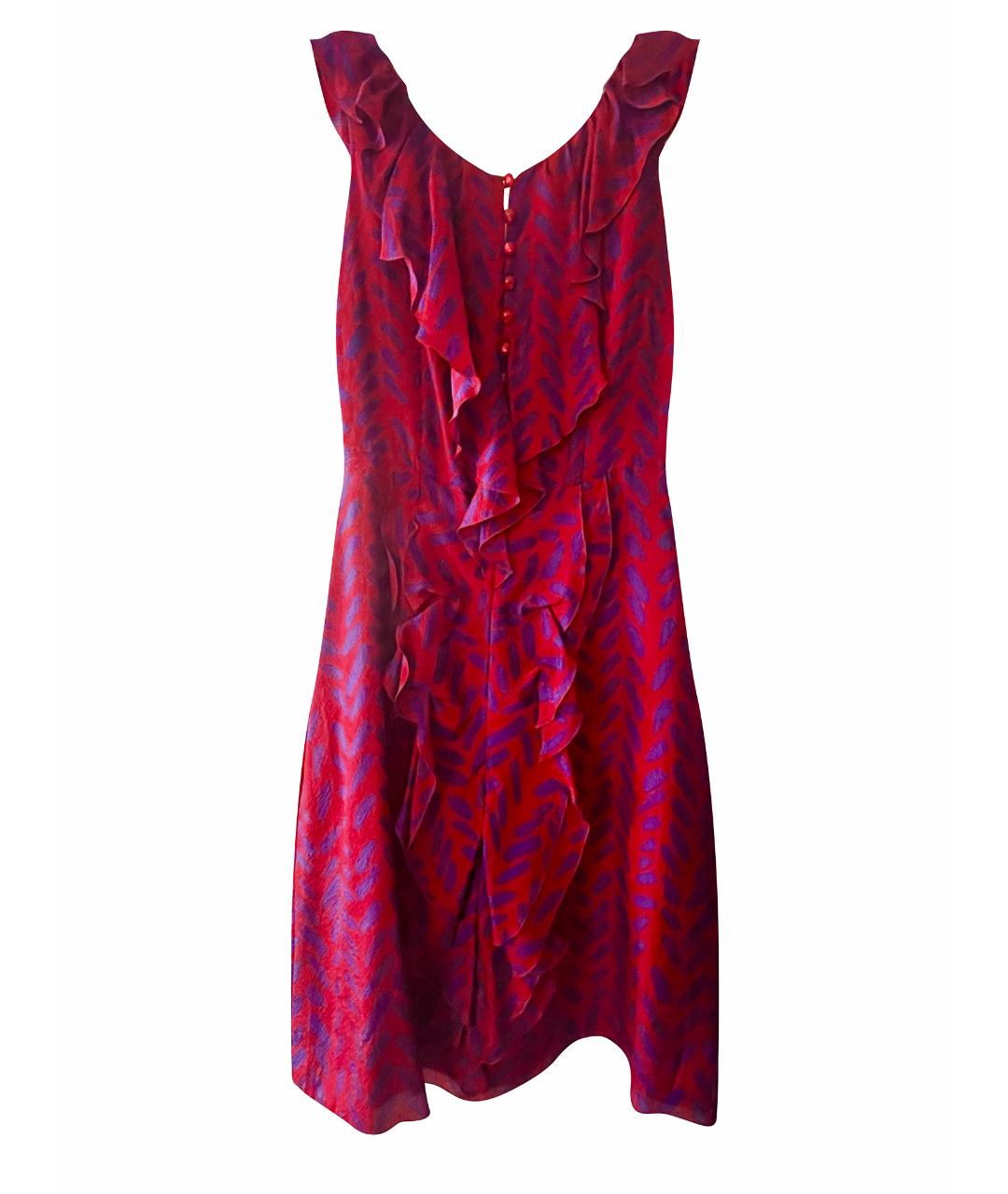 MOSCHINO Красное шелковое коктейльное платье, фото 1
