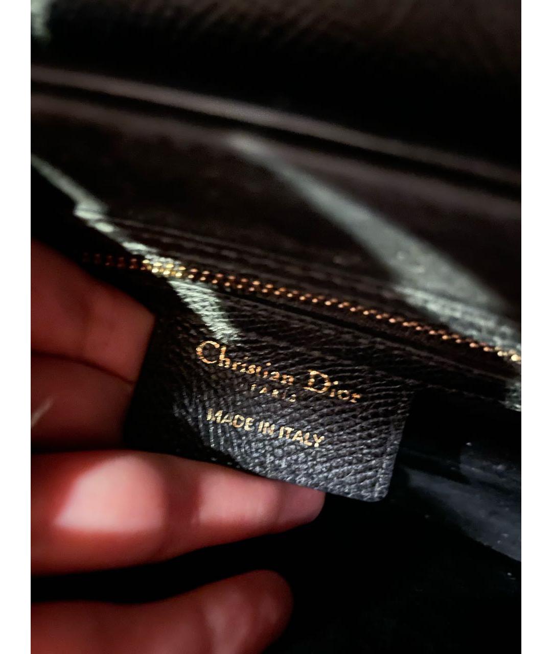 CHRISTIAN DIOR Черная кожаная сумка с короткими ручками, фото 4