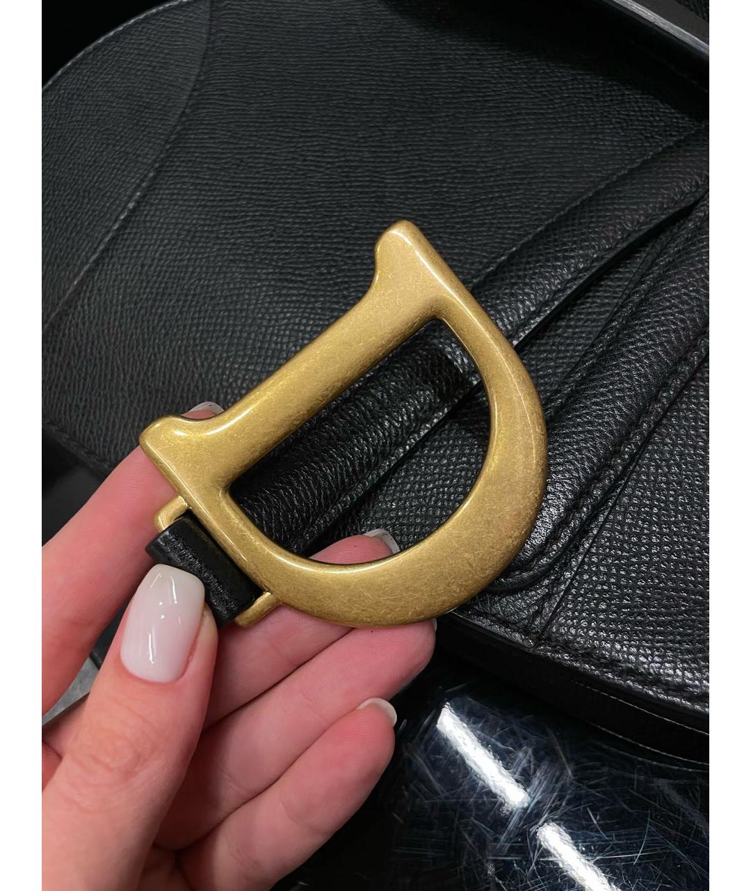 CHRISTIAN DIOR Черная кожаная сумка с короткими ручками, фото 8