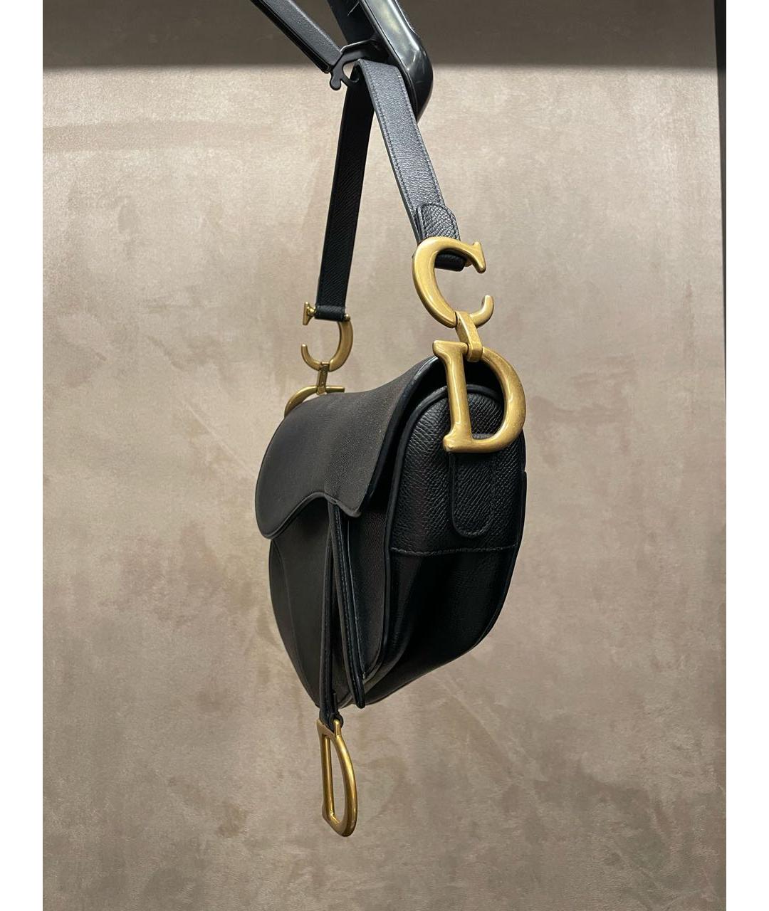 CHRISTIAN DIOR Черная кожаная сумка с короткими ручками, фото 2