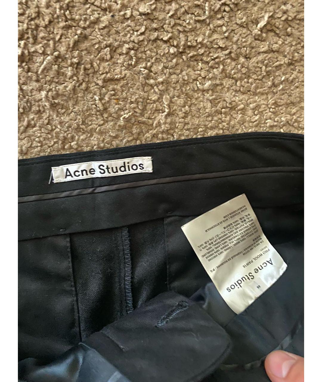 ACNE STUDIOS Черные шерстяные классические брюки, фото 5