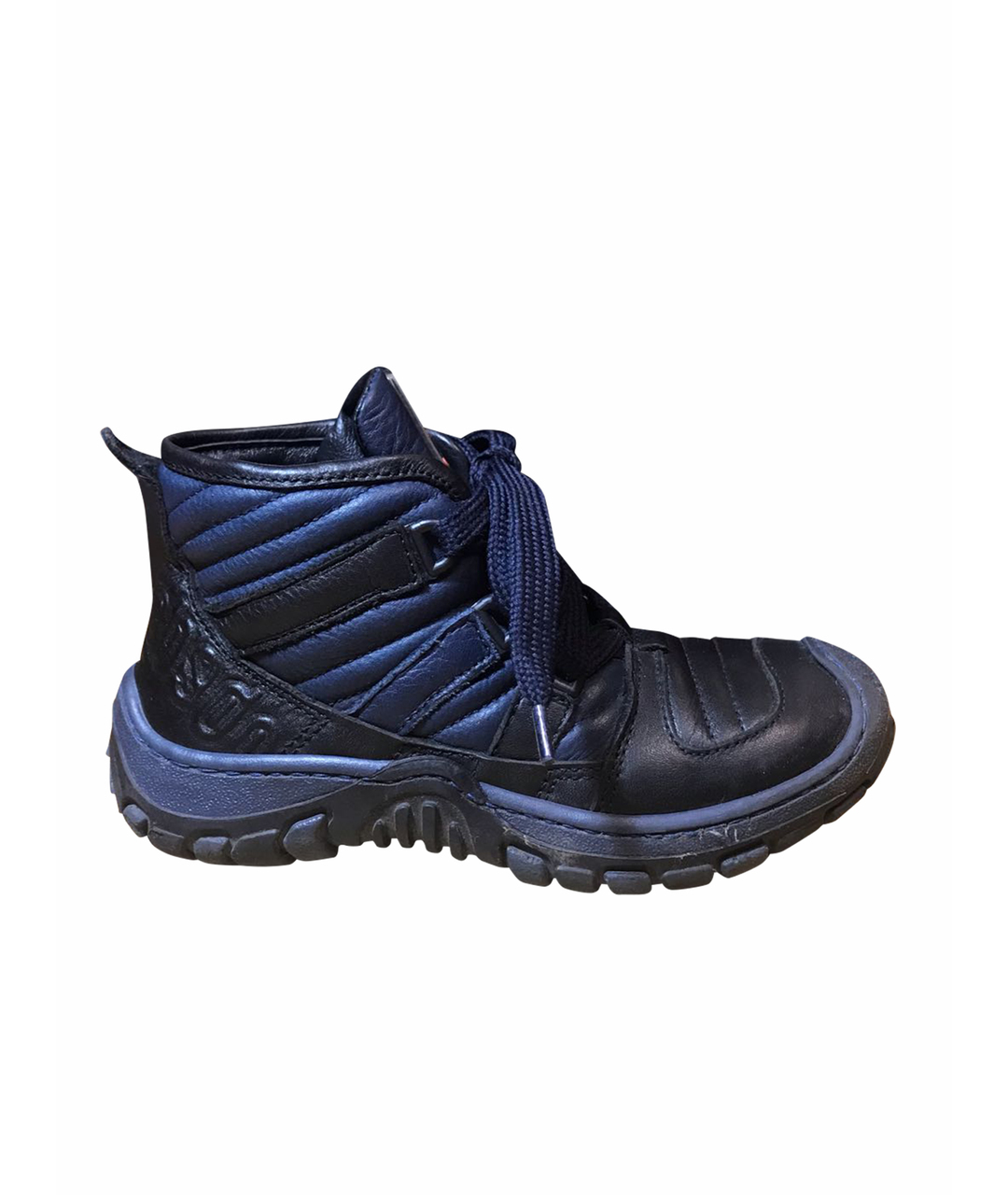 ROBERTO CAVALLI Темно-синие кожаные ботинки, фото 1