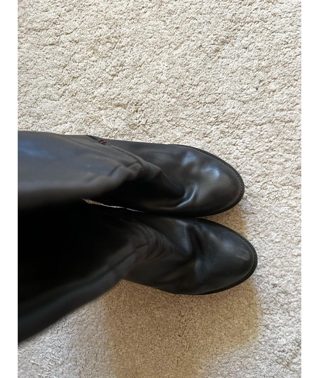 TOMMY HILFIGER Черные кожаные сапоги, фото 3