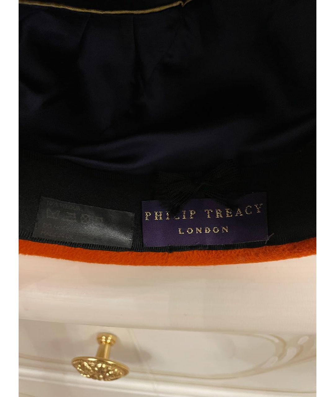 PHILIP TREACY Оранжевая кепка, фото 7