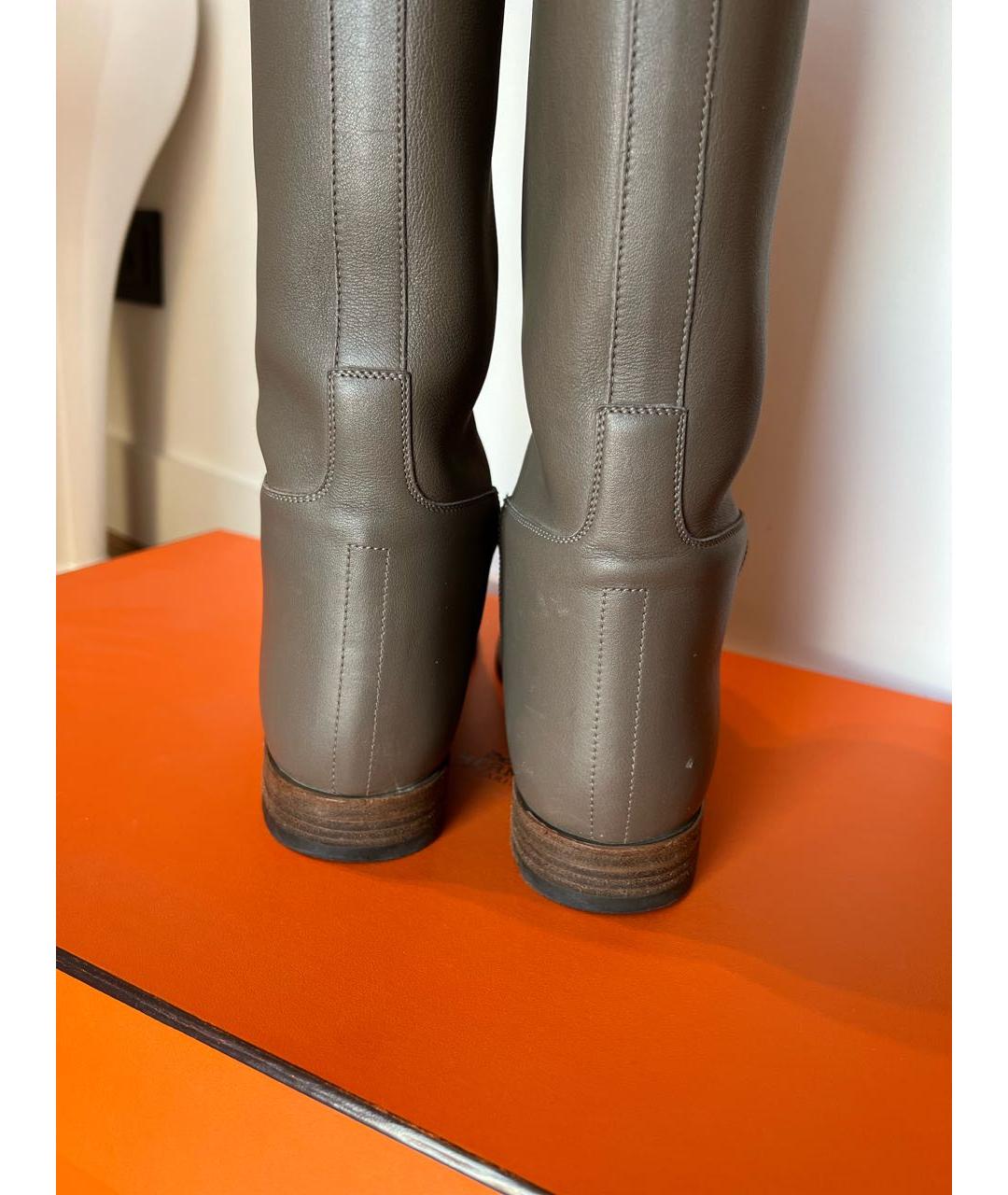 HERMES PRE-OWNED Бежевые кожаные сапоги, фото 4