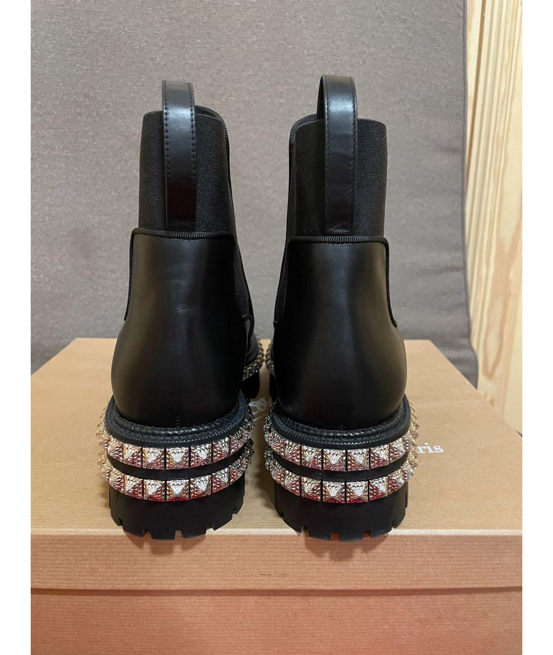 CHRISTIAN LOUBOUTIN Черные кожаные ботинки, фото 7
