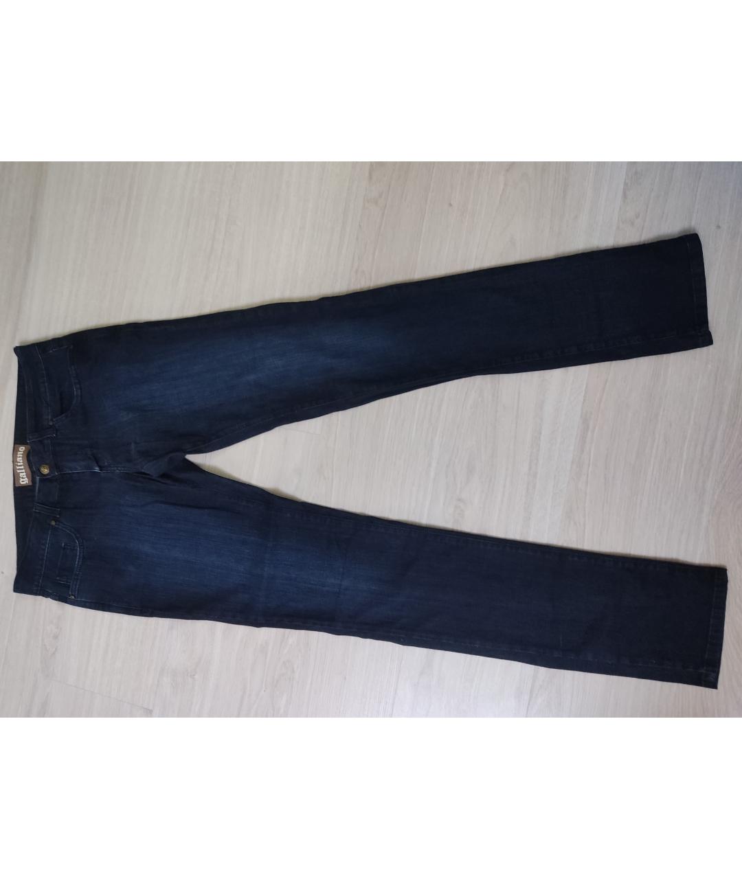 JOHN GALLIANO Темно-синие хлопковые прямые джинсы, фото 9