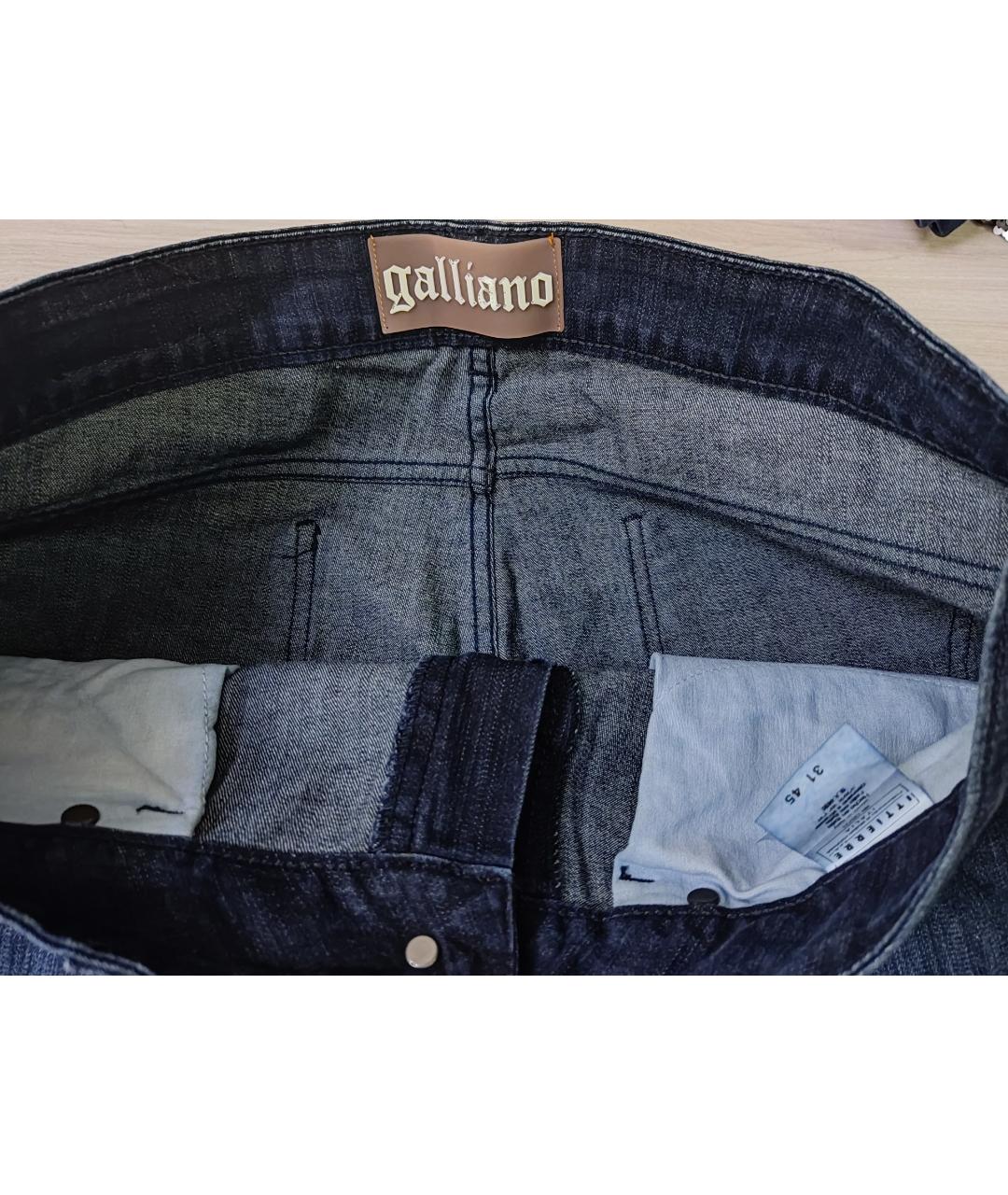 JOHN GALLIANO Темно-синие хлопковые прямые джинсы, фото 6