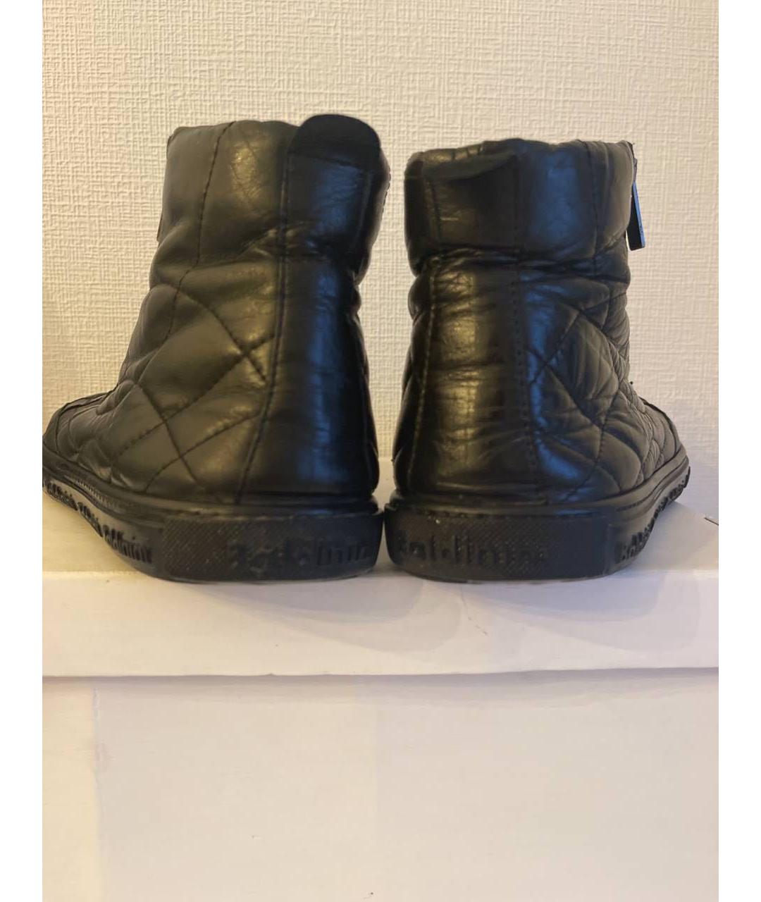 BALDININI Черные кожаные высокие кроссовки / кеды, фото 4