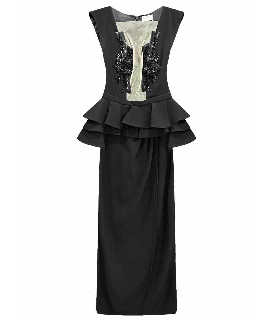 ELISABETTA FRANCHI Черное креповое вечернее платье, фото 1