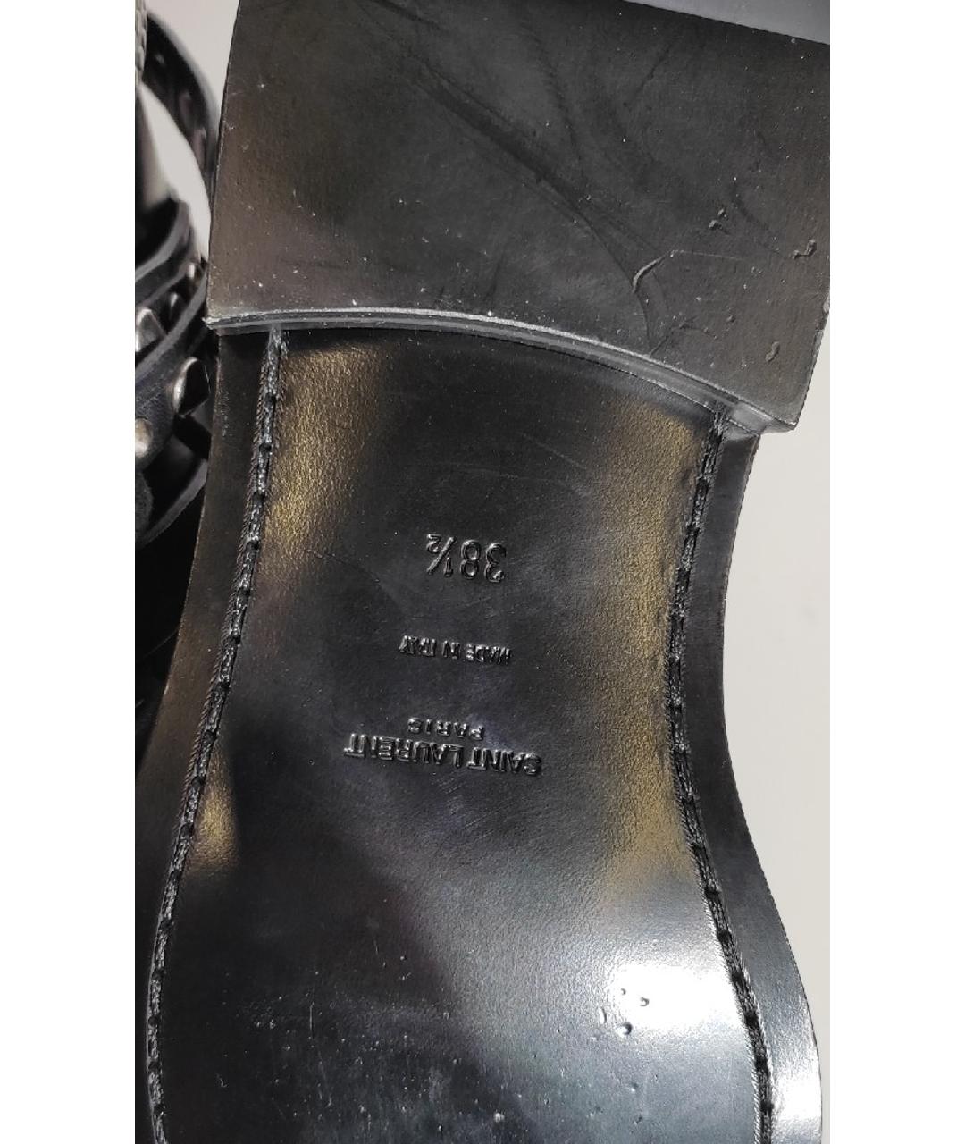 SAINT LAURENT Черные кожаные ботинки, фото 8