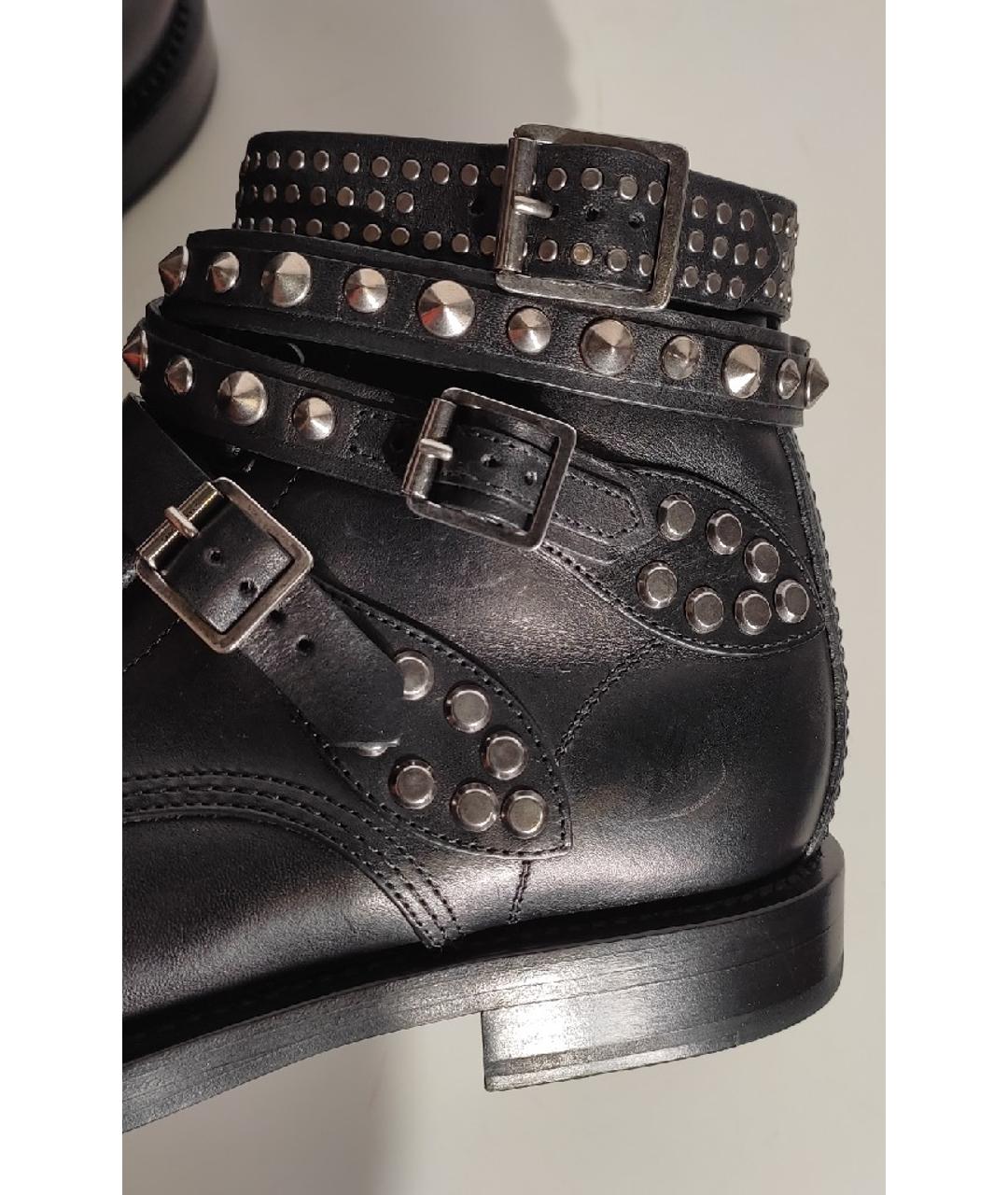SAINT LAURENT Черные кожаные ботинки, фото 7
