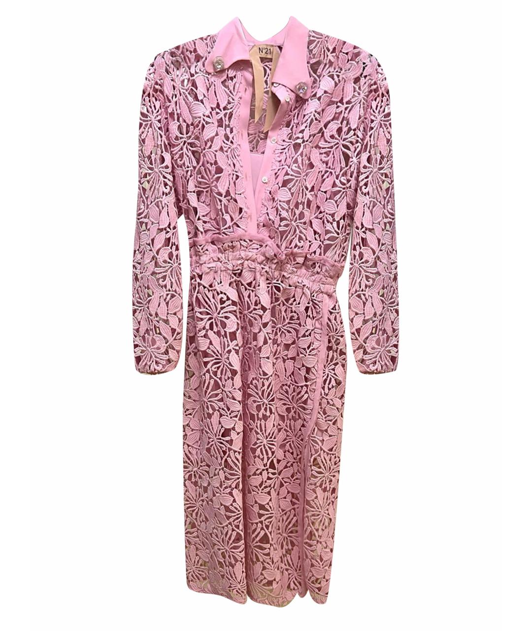 NO. 21 Розовое кружевное коктейльное платье, фото 1