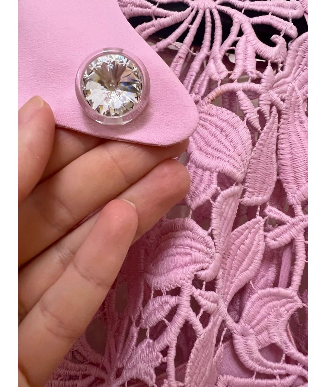 NO. 21 Розовое кружевное коктейльное платье, фото 4