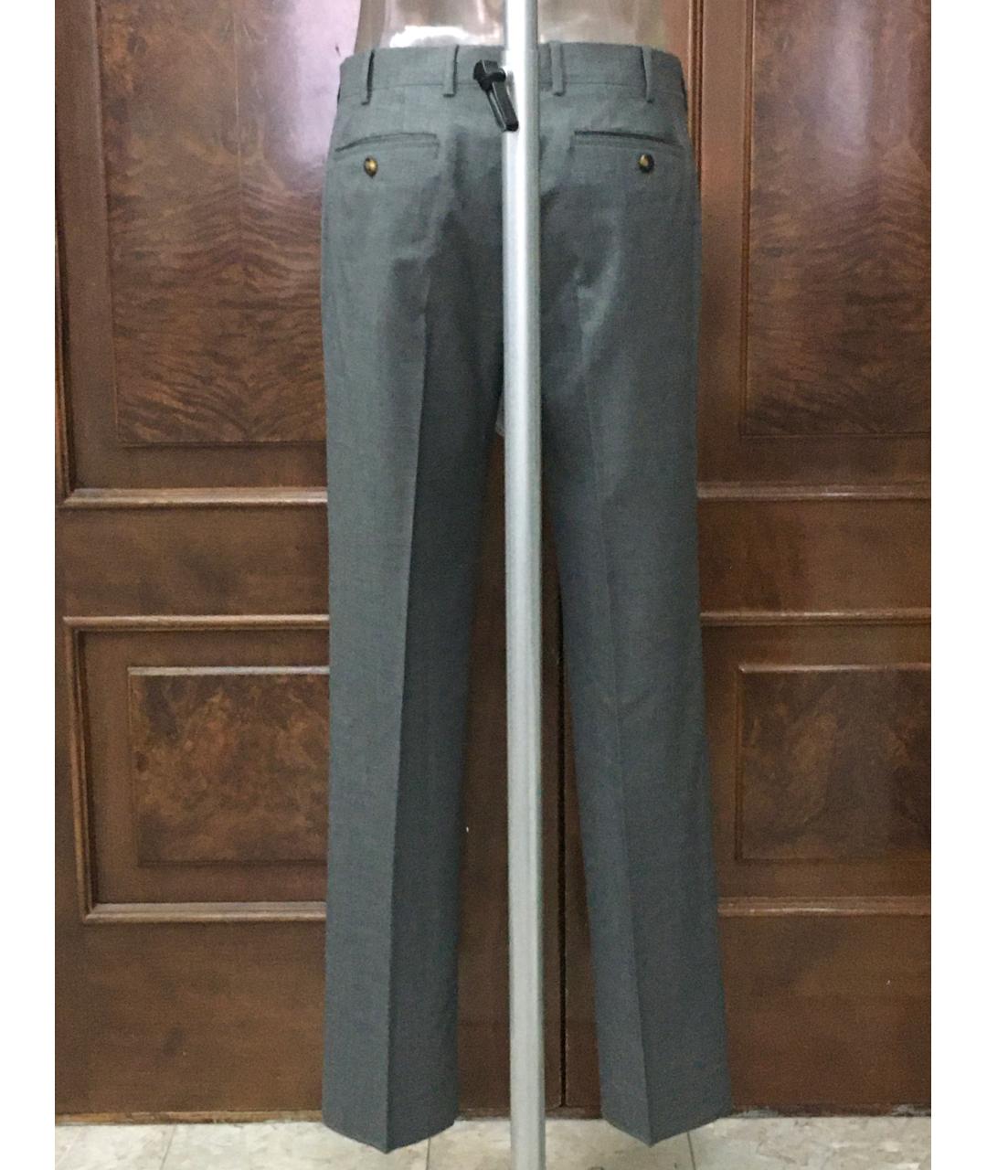 BILANCIONI Серые шерстяные классические брюки, фото 2