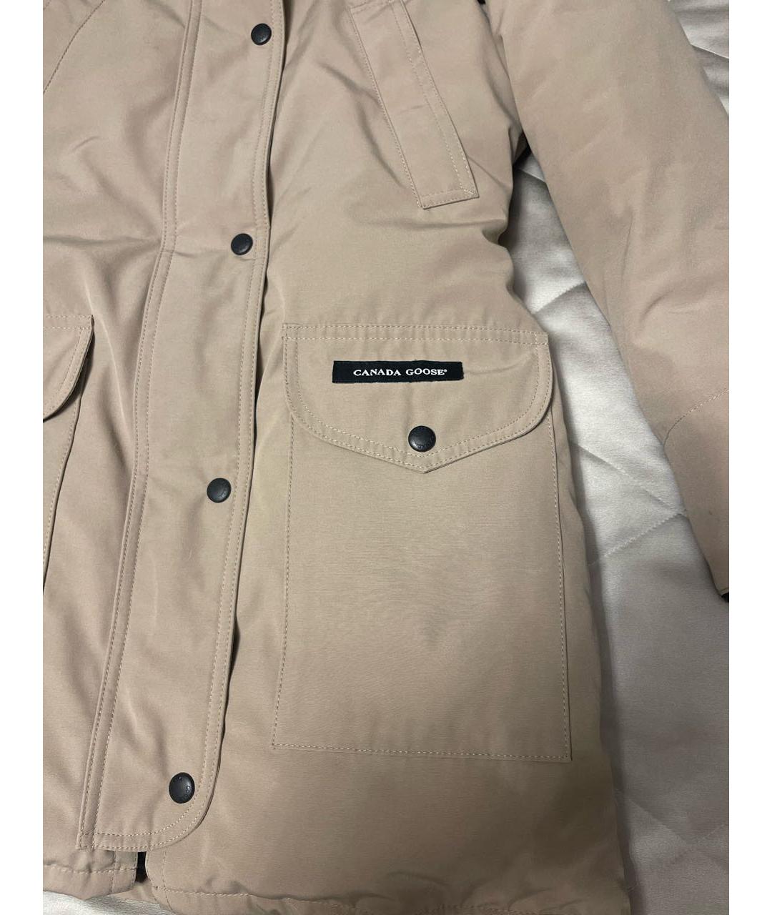 CANADA GOOSE Бежевый полиэстеровый пуховик, фото 3