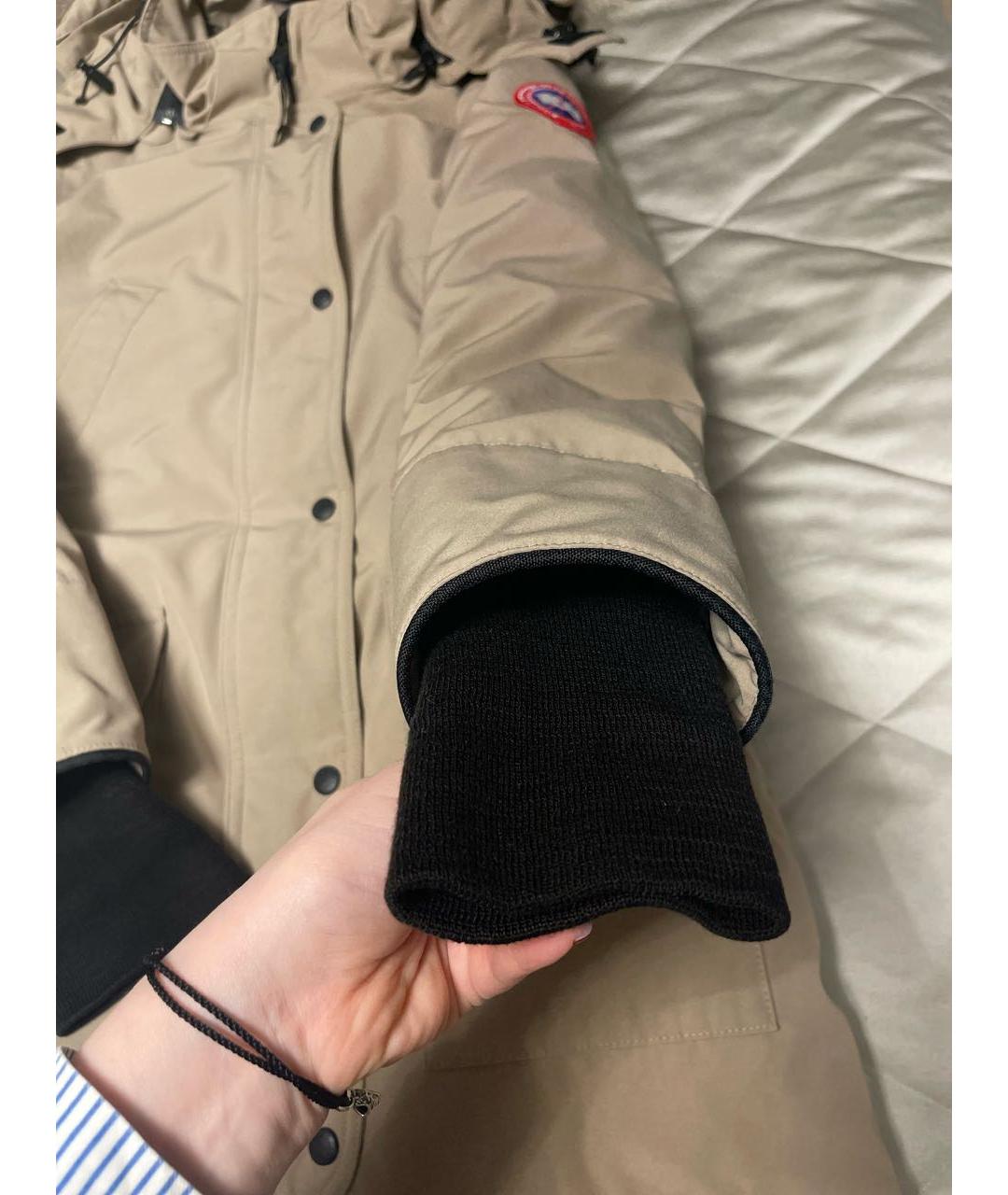 CANADA GOOSE Бежевый полиэстеровый пуховик, фото 5