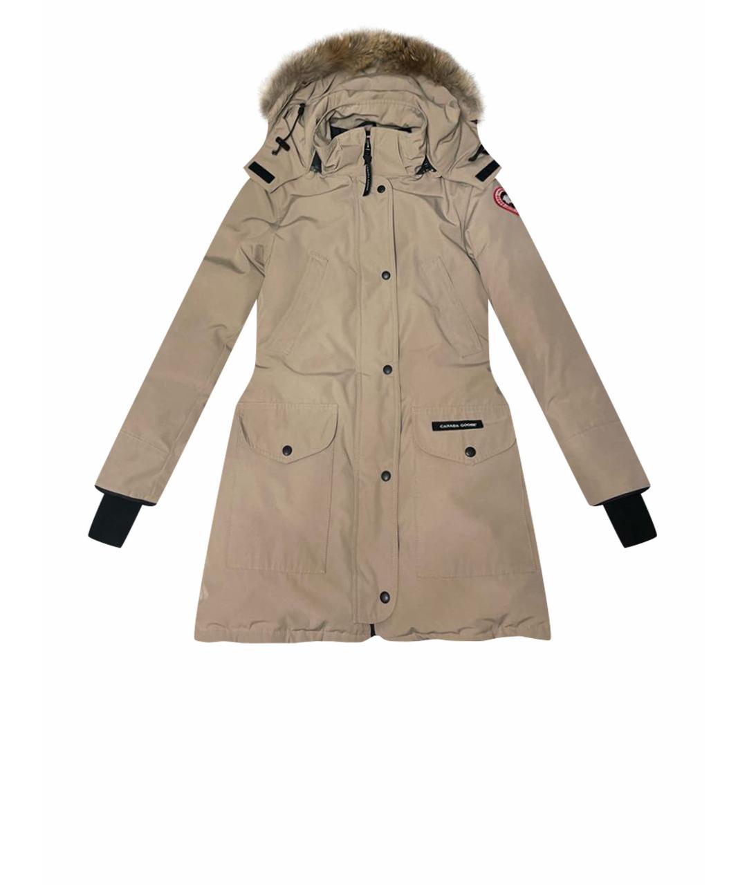 CANADA GOOSE Бежевый полиэстеровый пуховик, фото 1