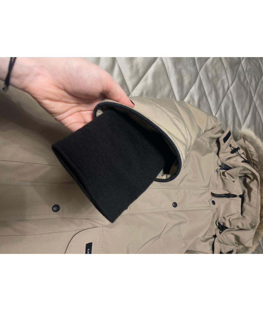 CANADA GOOSE Бежевый полиэстеровый пуховик, фото 4