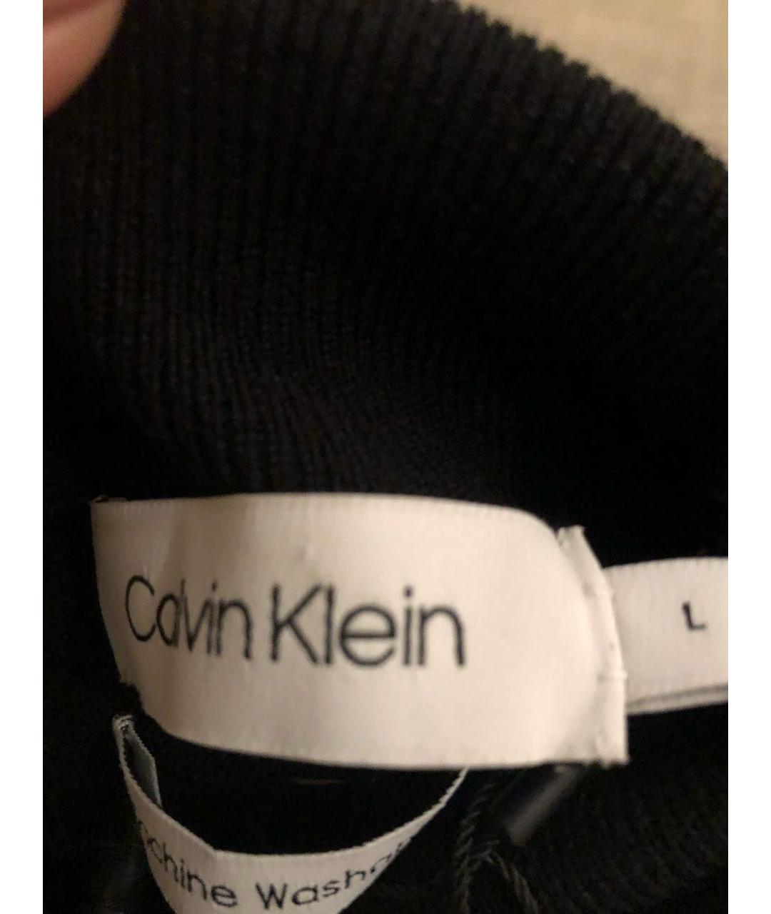 CALVIN KLEIN Черное шерстяное повседневное платье, фото 3