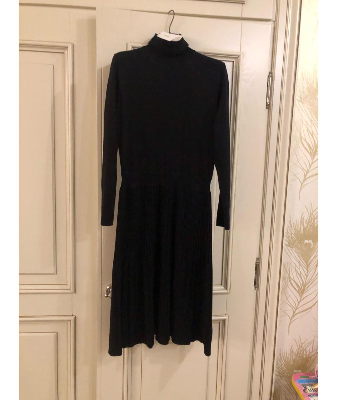 CALVIN KLEIN Черное шерстяное повседневное платье, фото 4