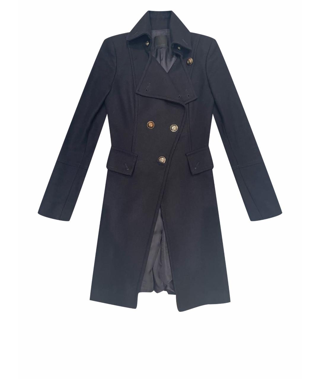 PINKO Черное шерстяное пальто, фото 1