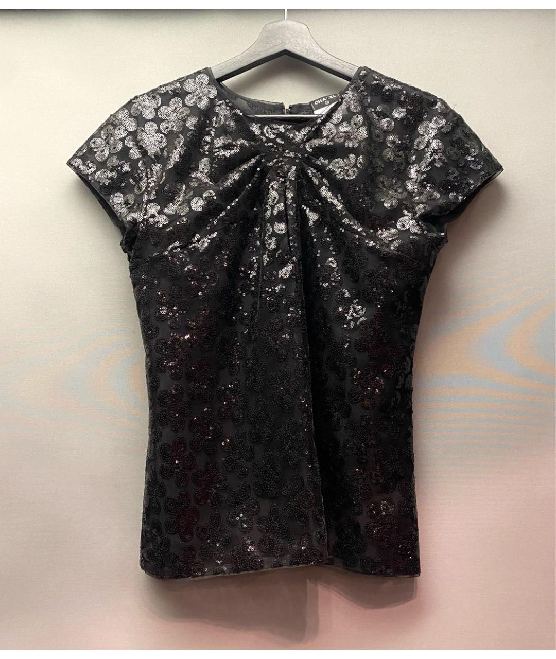 CHANEL PRE-OWNED Черная полиэстеровая блузы, фото 4