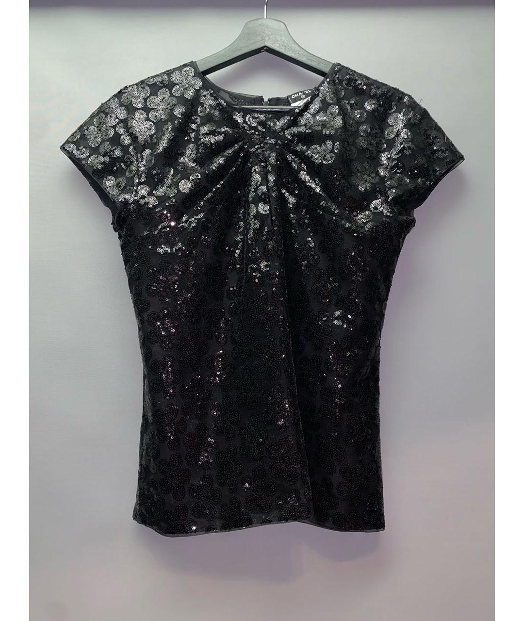 CHANEL PRE-OWNED Черная полиэстеровая блузы, фото 7