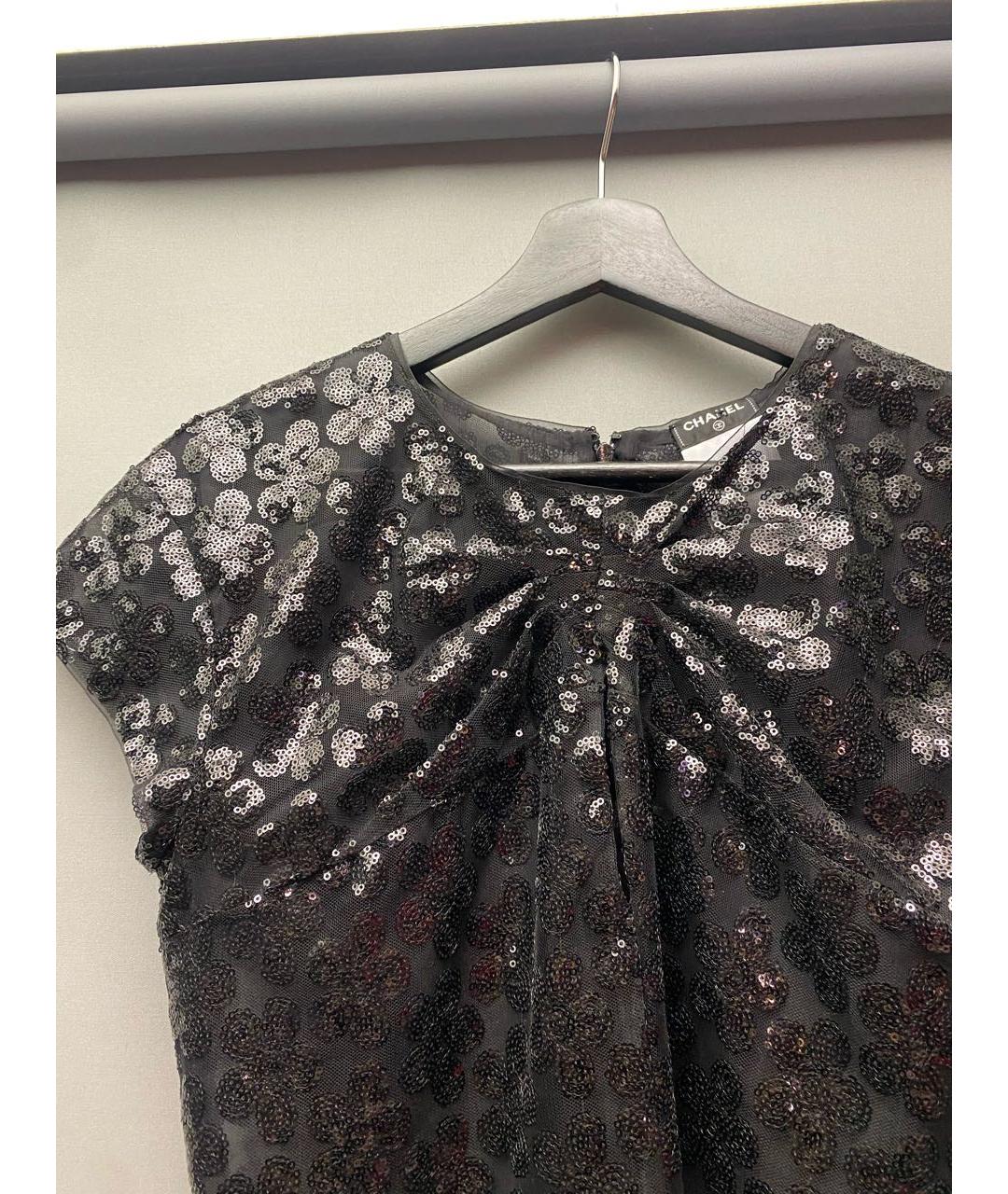 CHANEL PRE-OWNED Черная полиэстеровая блузы, фото 2
