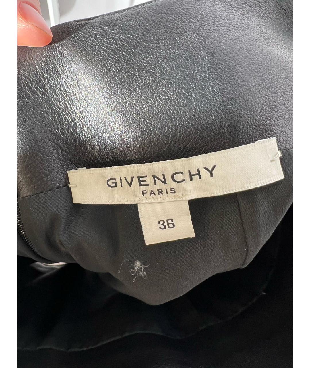 GIVENCHY Черная кожаная юбка мини, фото 6