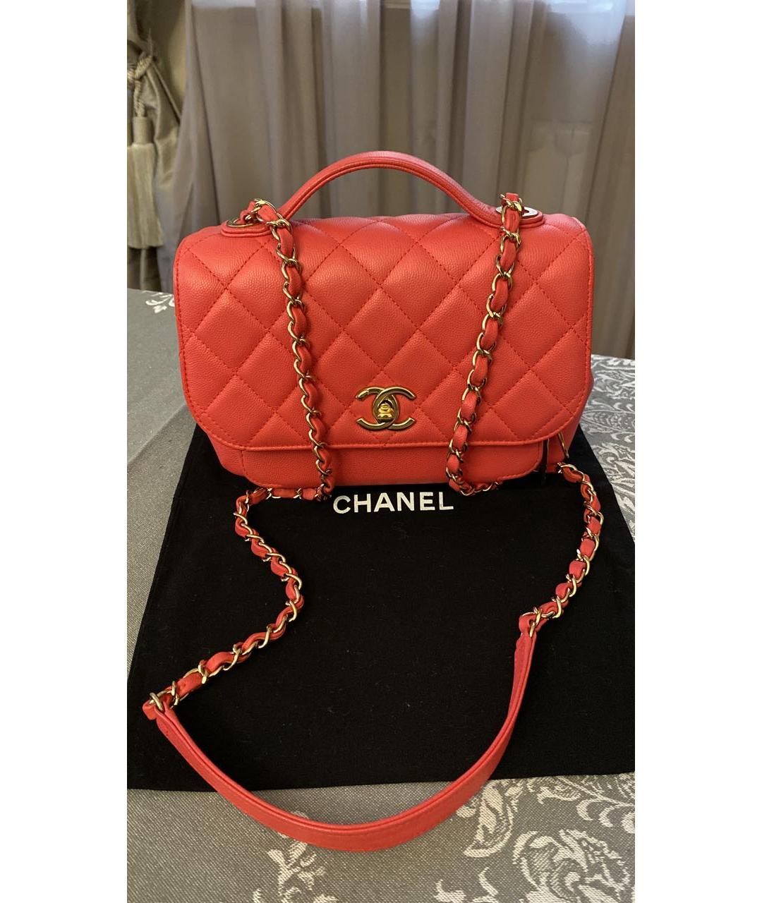 CHANEL Коралловая кожаная сумка через плечо, фото 7