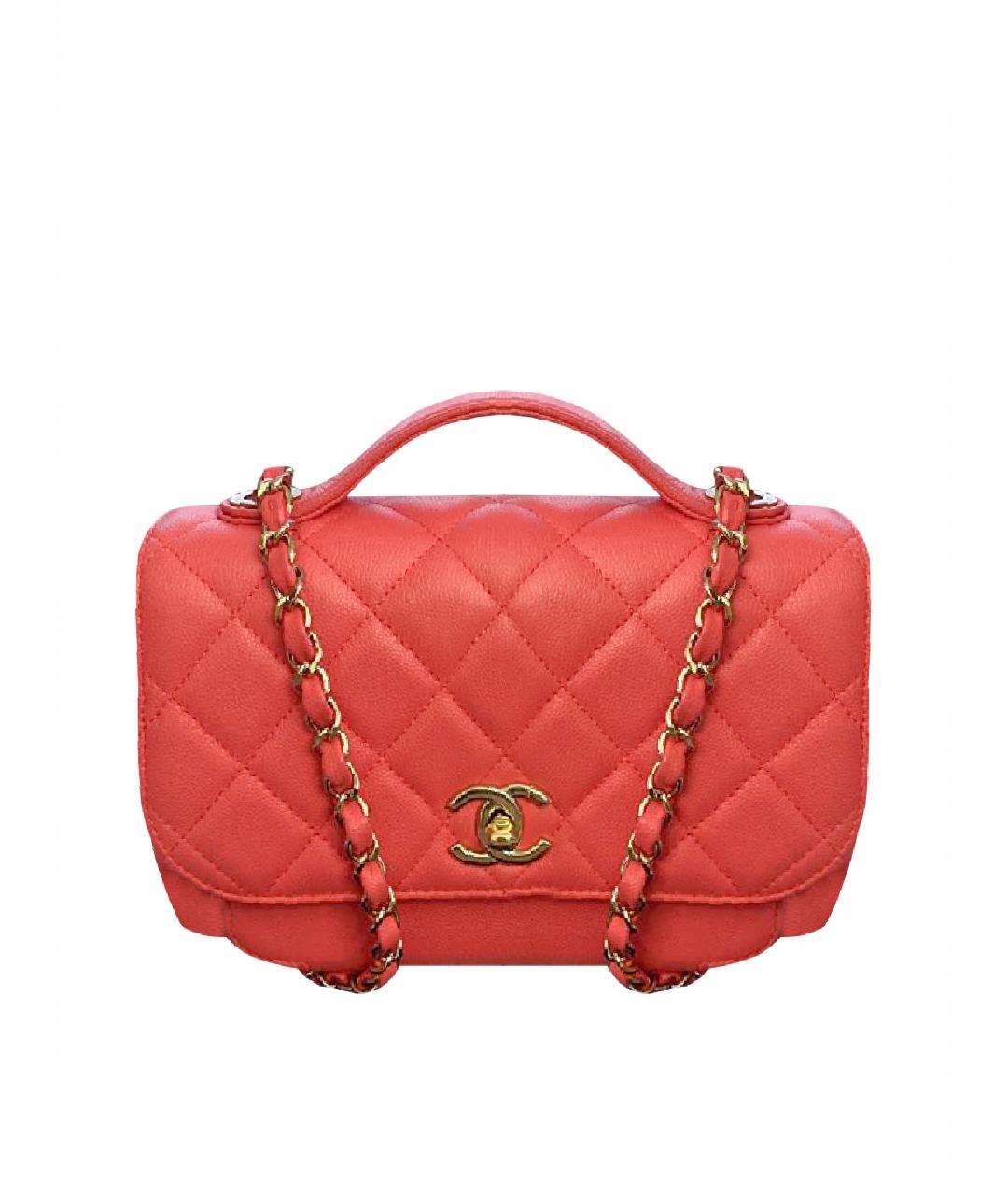 CHANEL Коралловая кожаная сумка через плечо, фото 1