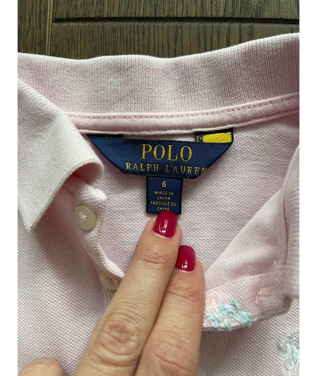 POLO RALPH LAUREN Розовый хлопковый детская футболка / топ, фото 3