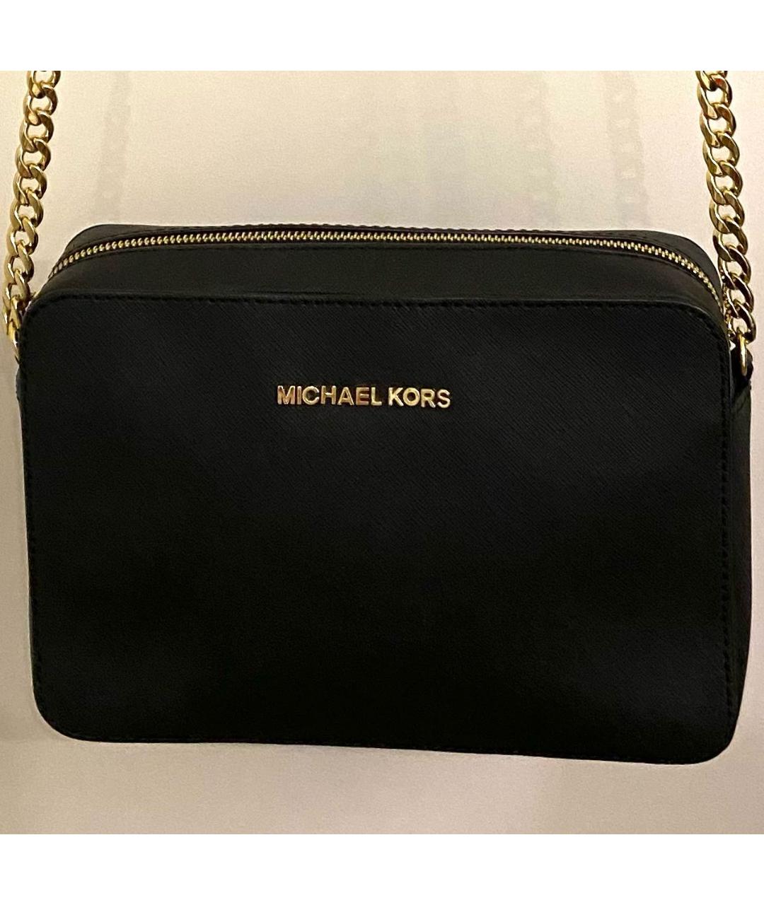 MICHAEL KORS Черная кожаная сумка через плечо, фото 2