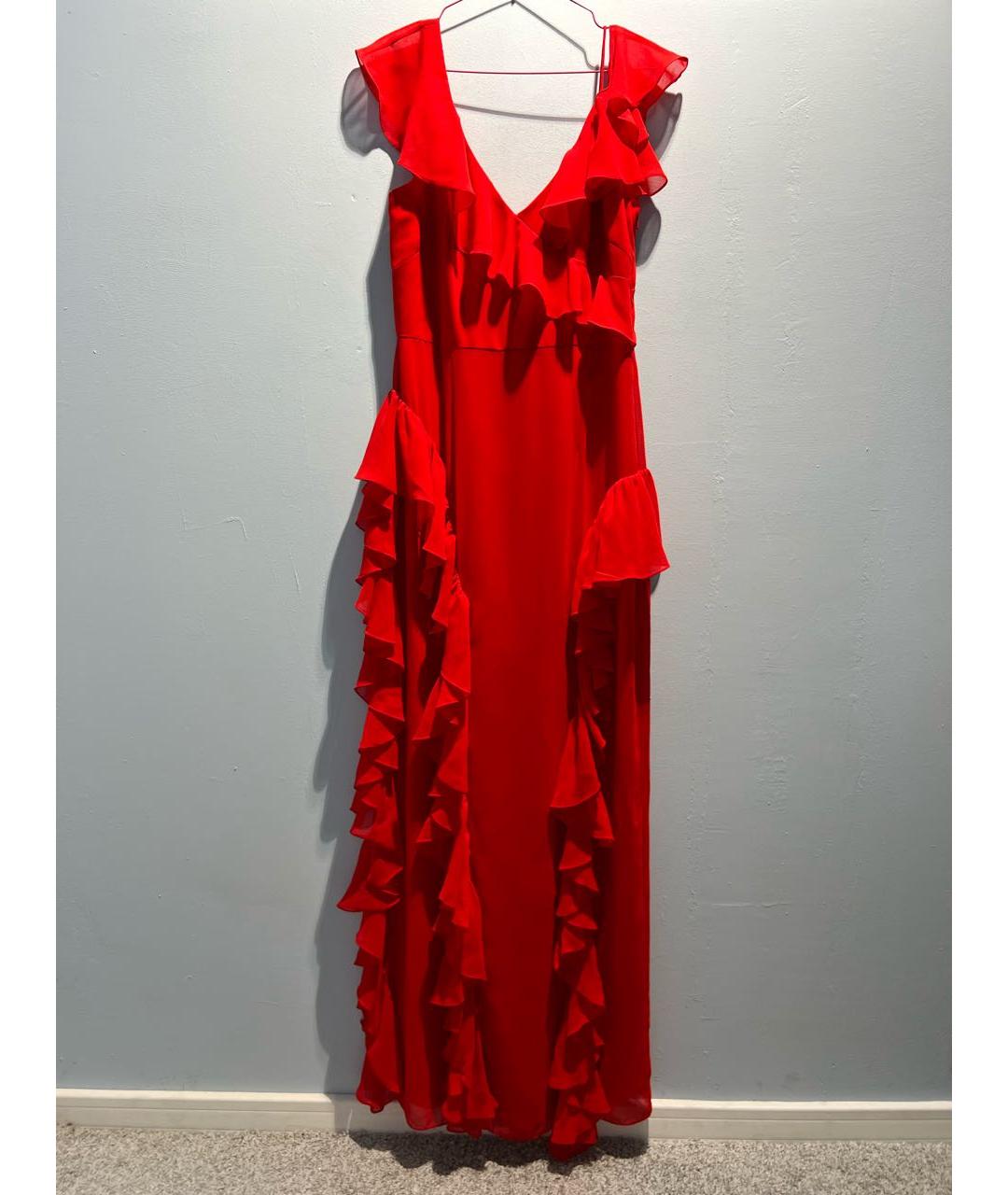 Mikael Aghal Красное полиэстеровое вечернее платье, фото 5