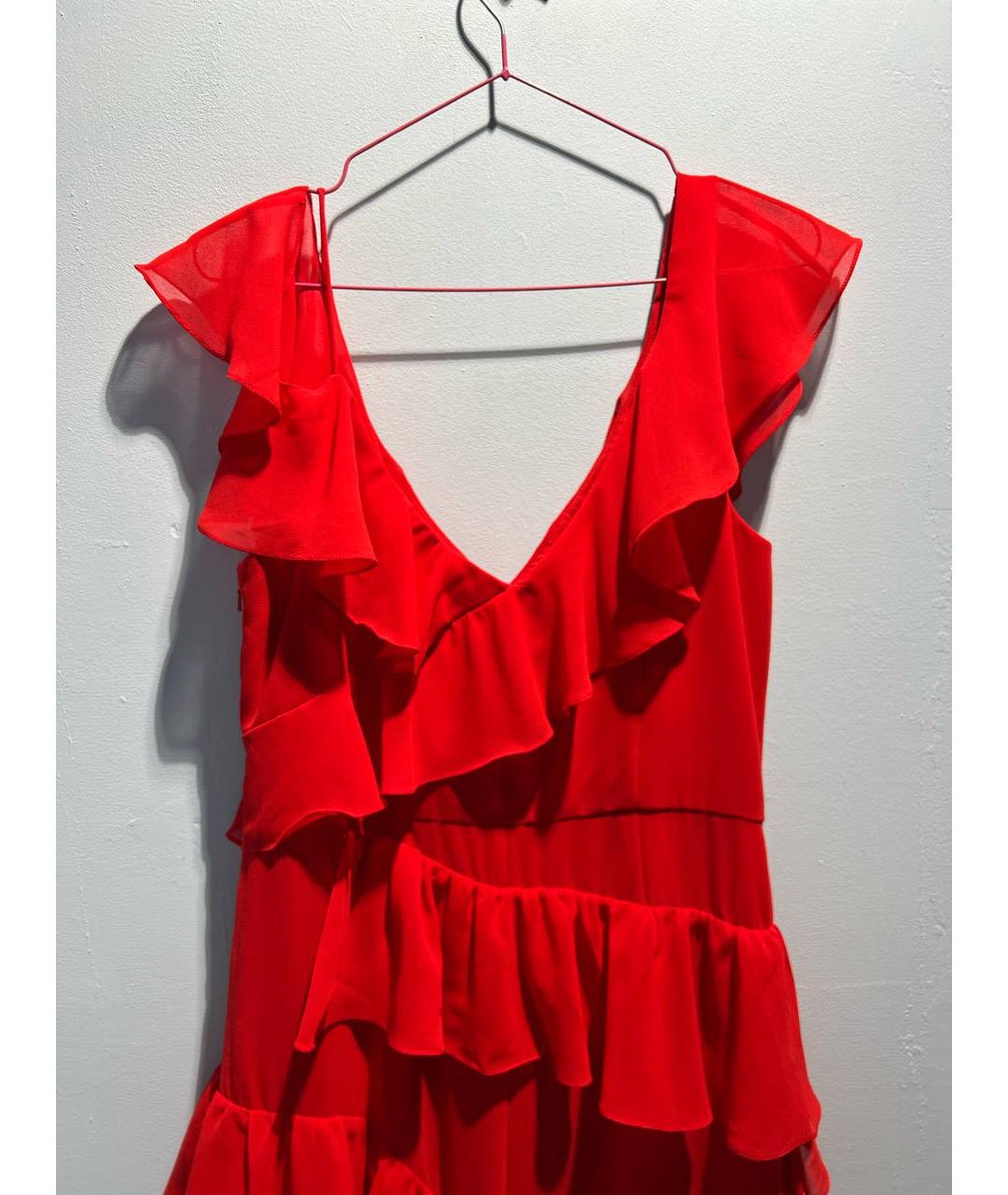 Mikael Aghal Красное полиэстеровое вечернее платье, фото 4