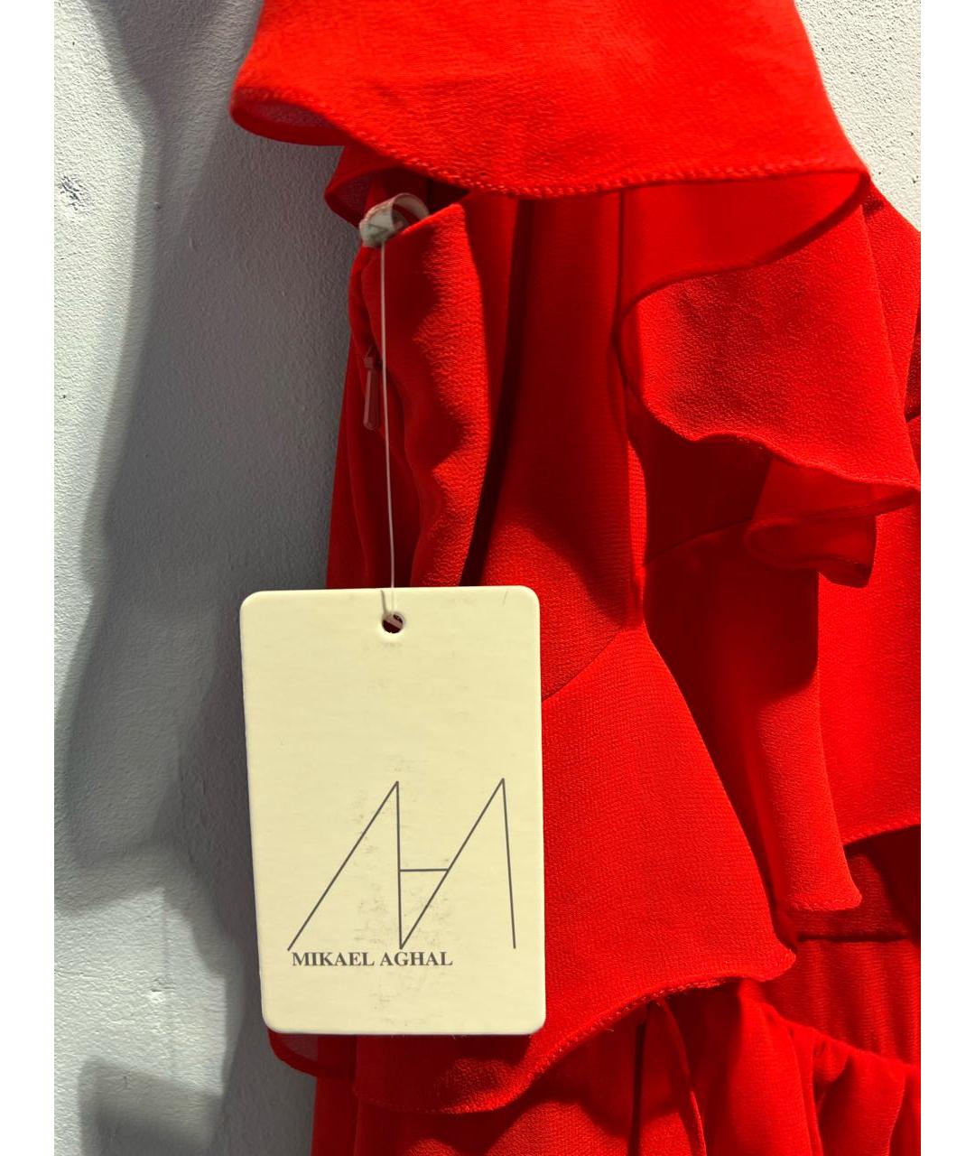 Mikael Aghal Красное полиэстеровое вечернее платье, фото 3