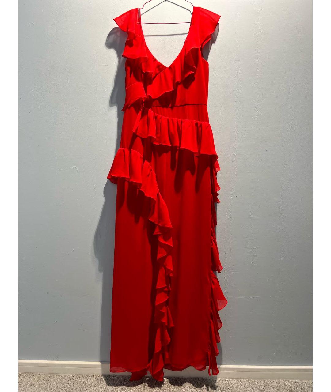 Mikael Aghal Красное полиэстеровое вечернее платье, фото 2