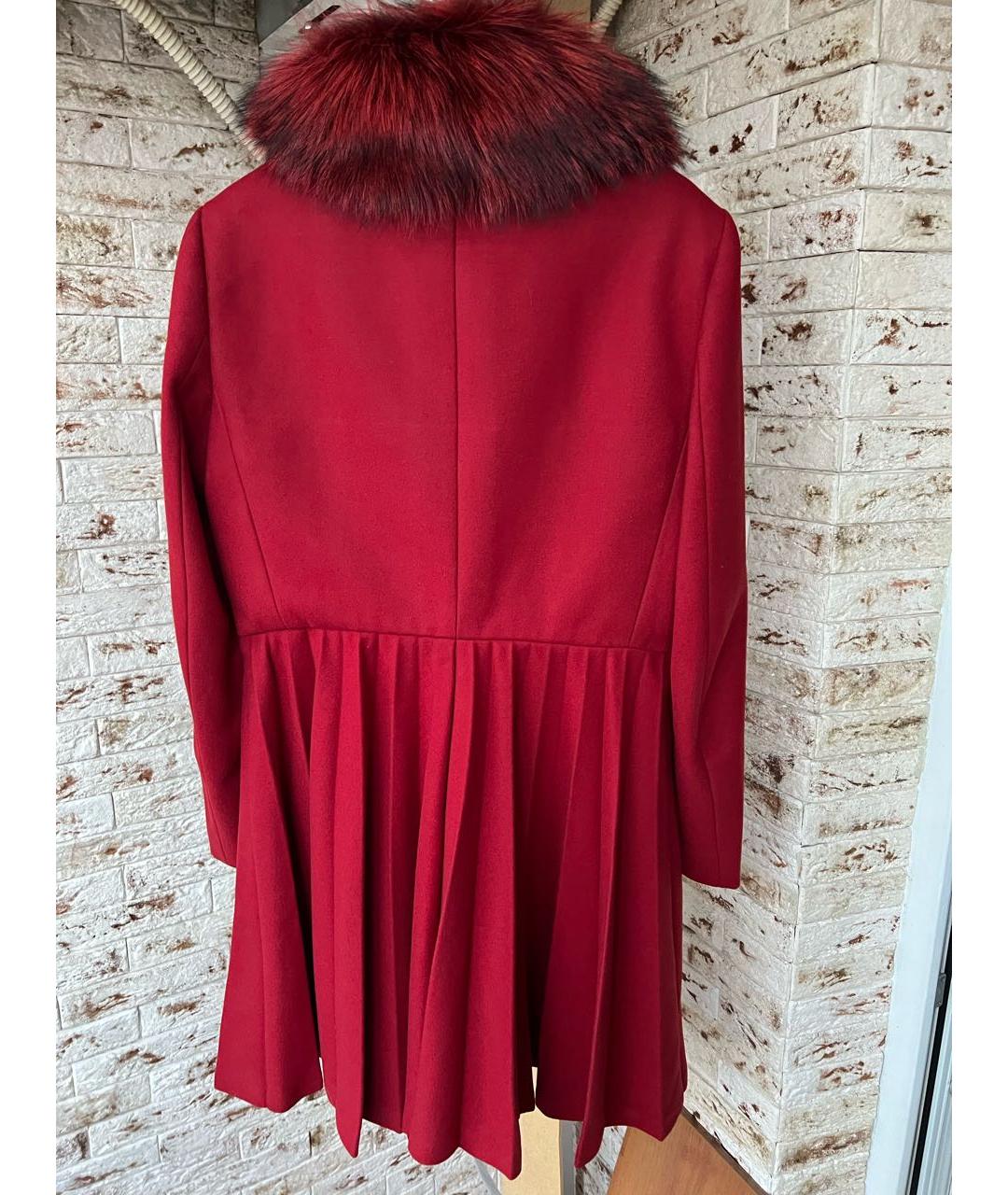 RED VALENTINO Красное шерстяное пальто, фото 2