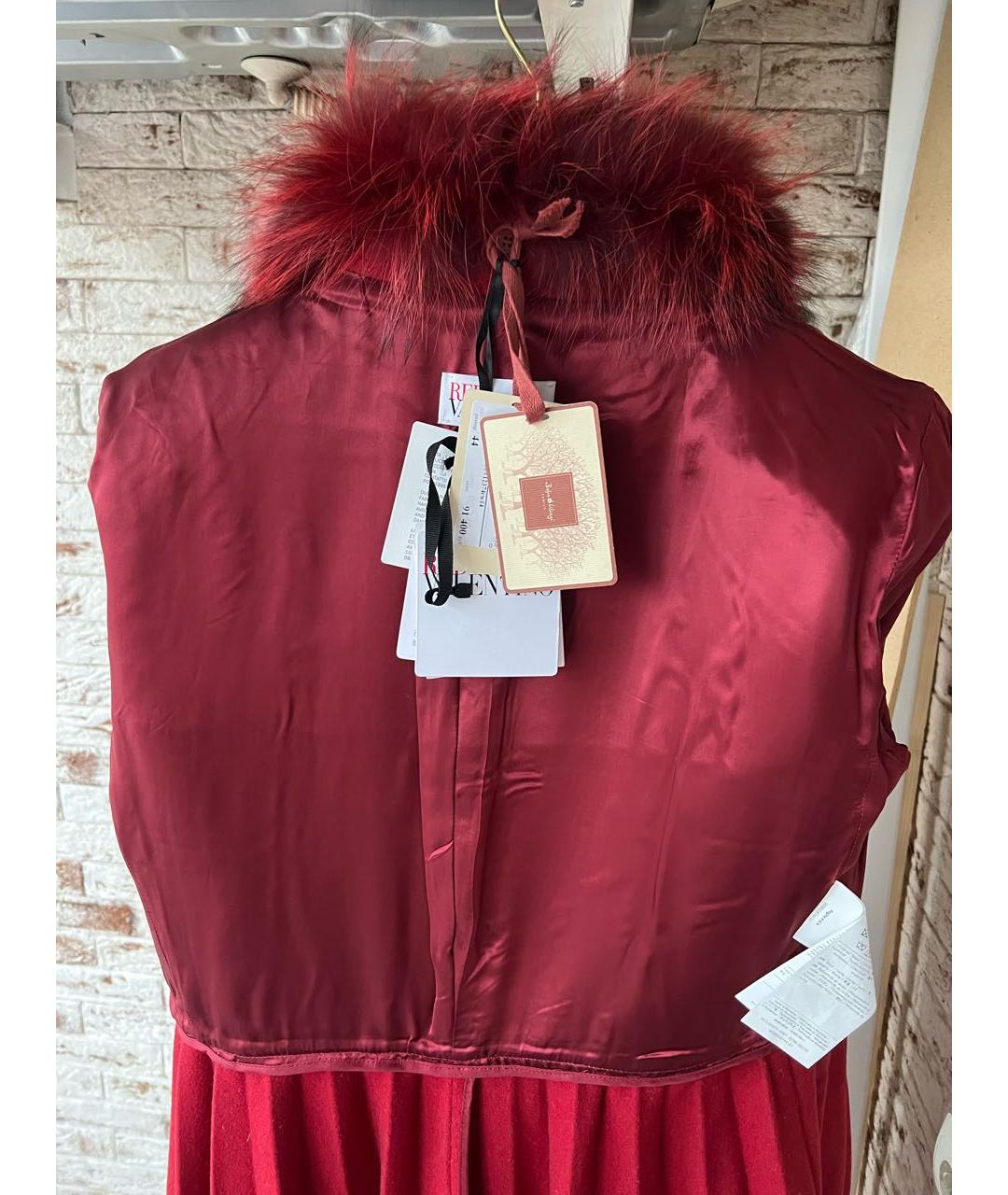 RED VALENTINO Красное шерстяное пальто, фото 3