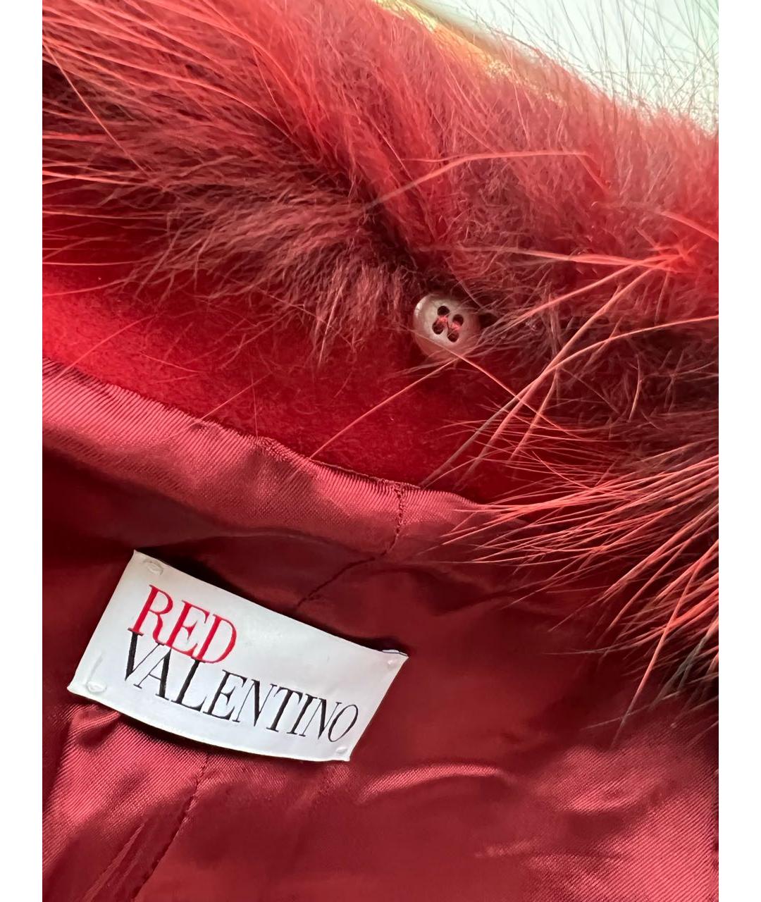 RED VALENTINO Красное шерстяное пальто, фото 4