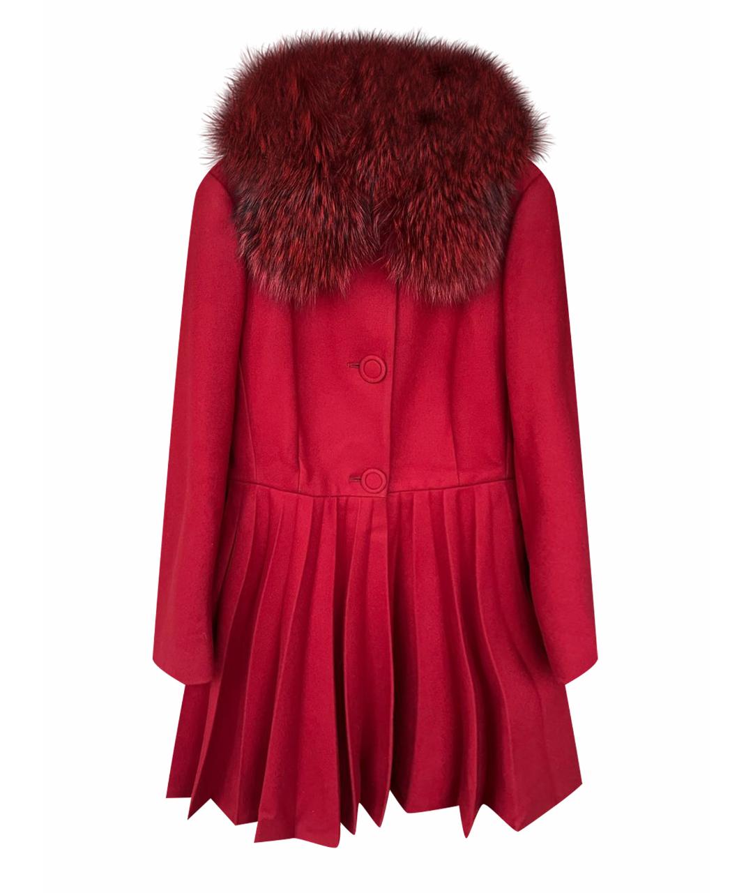 RED VALENTINO Красное шерстяное пальто, фото 1