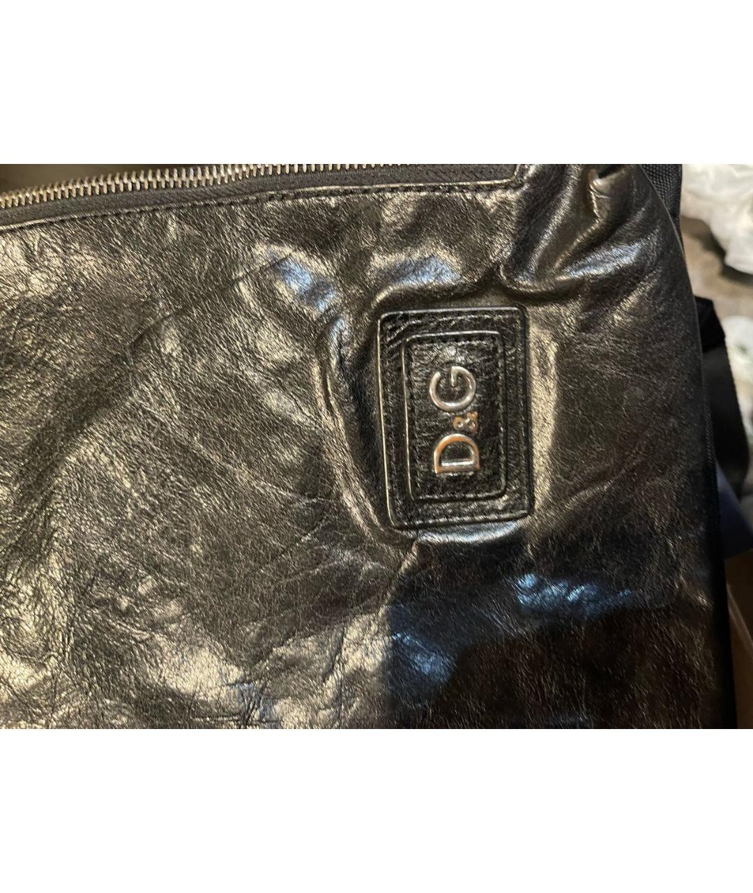 DOLCE&GABBANA Черный кожаный портфель, фото 3