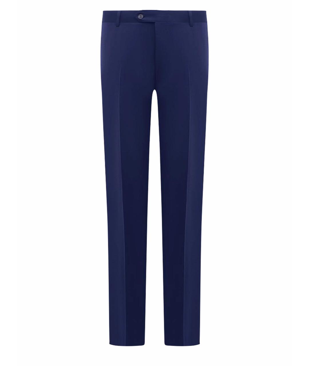 CANALI Синие шерстяные классические брюки, фото 1